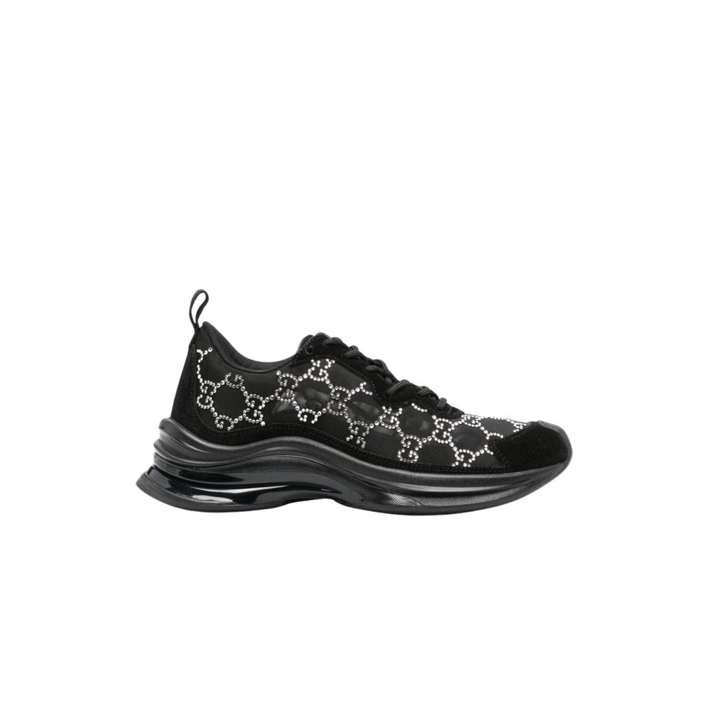 Gucci - Black Mesh Runners with Crystals
